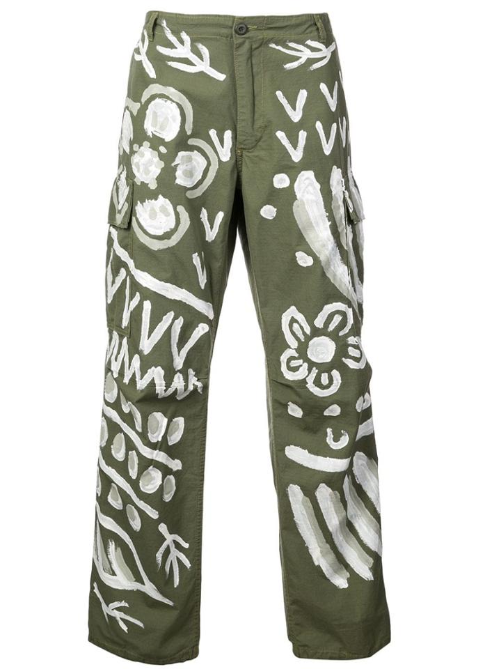 Maison Mihara Yasuhiro Painted Straight-cut Jeans - Green