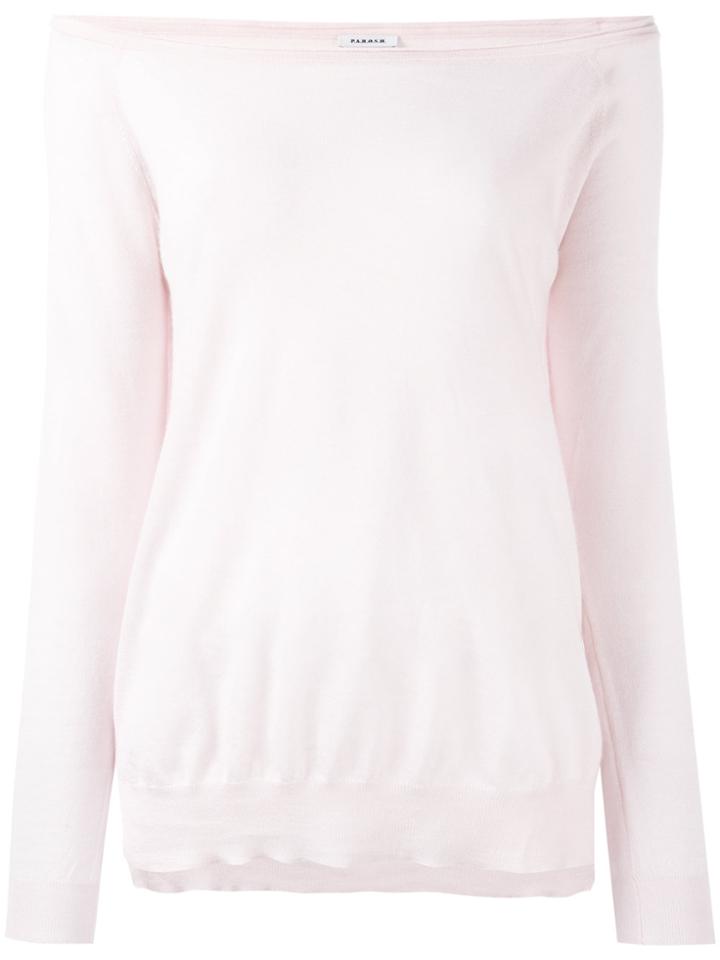 P.a.r.o.s.h. Off-the-shoudler Sweater - Pink & Purple