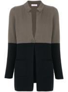 Le Tricot Perugia Two Tone Cardigan - Nude & Neutrals