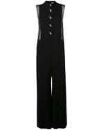 Lanvin - Sleeveless Jumpsuit - Women - Polyester/acetate/viscose - 38, Black, Polyester/acetate/viscose