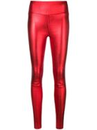 Sprwmn Metallic Leather Trousers - Red