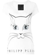 Philipp Plein 'kitten Eyes' T-shirt, Women's, Size: Xs, White, Cotton
