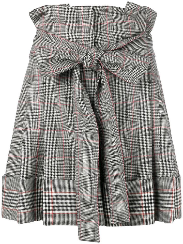 Alexander Mcqueen High-waisted Check Shorts - Grey