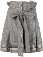 Alexander Mcqueen High-waisted Check Shorts - Grey