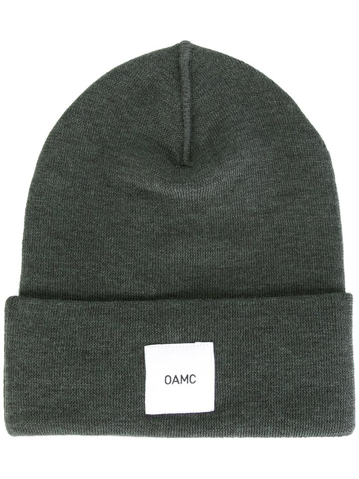 Oamc Logo Patch Beanie, Adult Unisex, Green, Virgin Wool