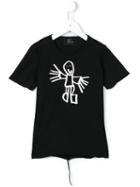 Lost And Found Kids Stick Man Print T-shirt, Boy's, Size: 6 Yrs, Black
