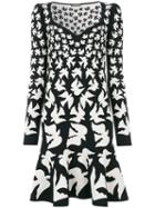 Alexander Mcqueen - Swallow Jacquard Dress - Women - Polyamide/polyester/spandex/elastane/viscose - M, Black, Polyamide/polyester/spandex/elastane/viscose