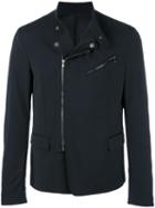 Diesel Black Gold Blazer Design Biker Jacket, Men's, Size: 50, Blue, Viscose/polyester/wool/spandex/elastane