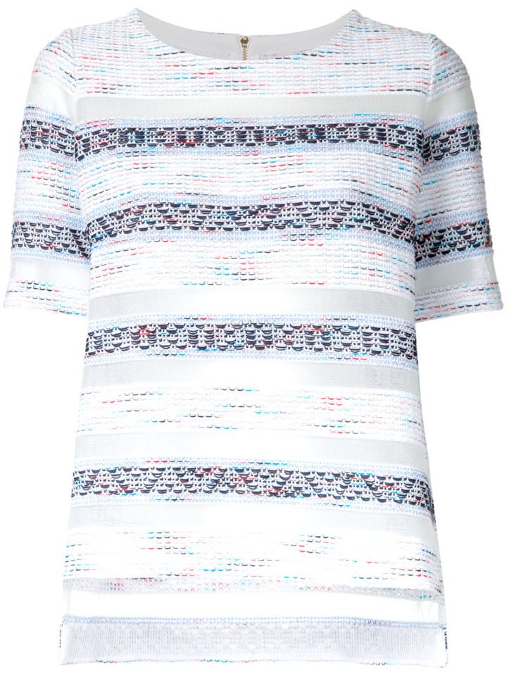 Coohem - Sheer Detail Tweed Top - Women - Cotton/paper/acrylic/polyester - 38, White, Cotton/paper/acrylic/polyester