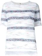 Coohem - Sheer Detail Tweed Top - Women - Cotton/paper/acrylic/polyester - 38, White, Cotton/paper/acrylic/polyester