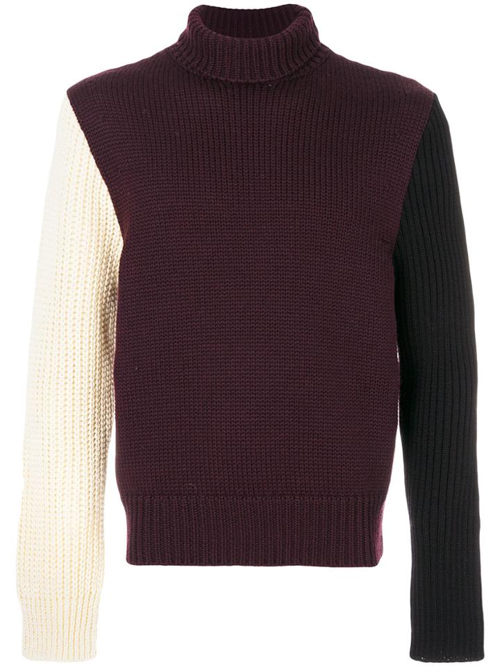 Calvin Klein 205w39nyc Ribbed Colour Block Sweater - Red