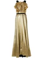 Philosophy Di Lorenzo Serafini Dress With Ruffled Front - Metallic