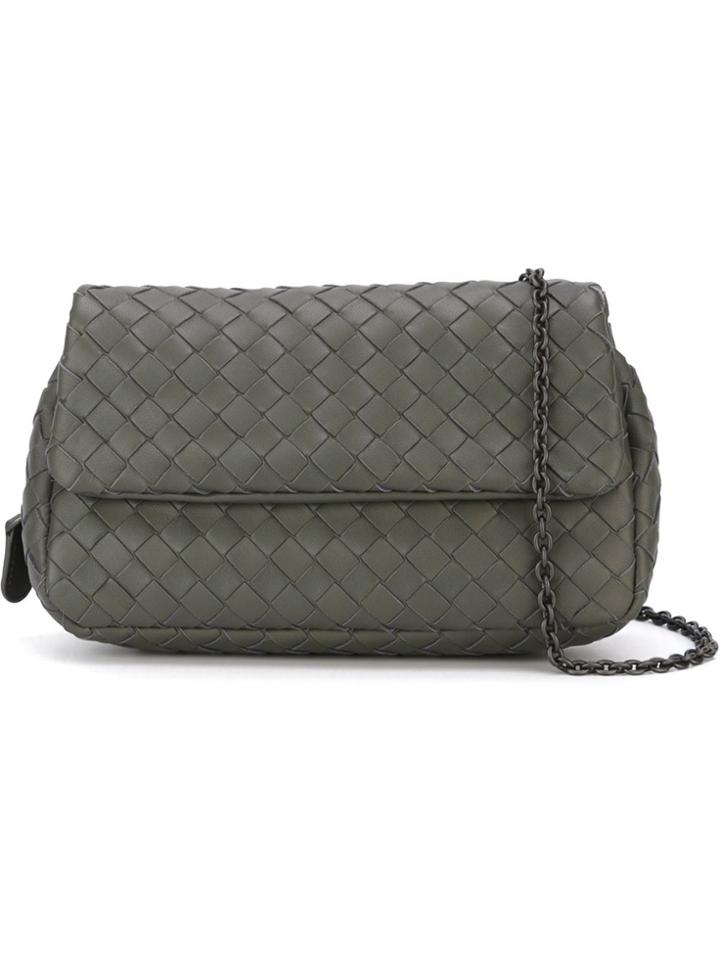 Bottega Veneta Mini Messenger Intrecciato Bag - Grey
