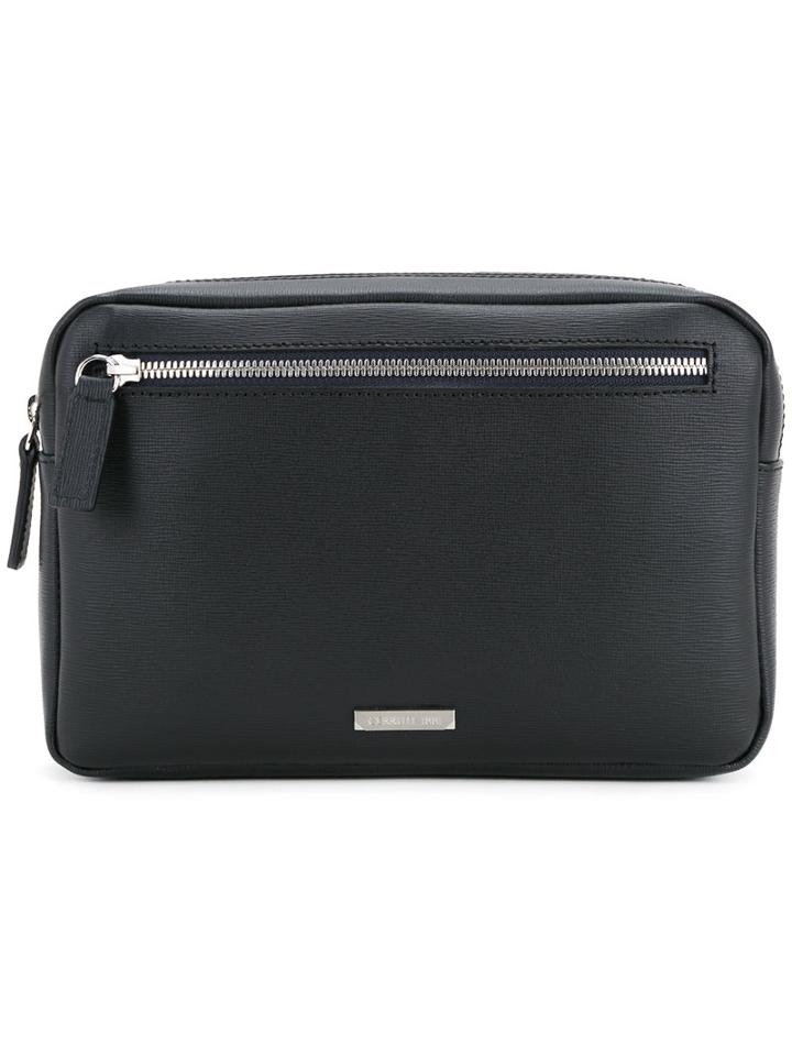 Cerruti 1881 - Boxy Compartment Clutch - Men - Calf Leather - One Size, Black, Calf Leather
