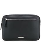 Cerruti 1881 - Boxy Compartment Clutch - Men - Calf Leather - One Size, Black, Calf Leather