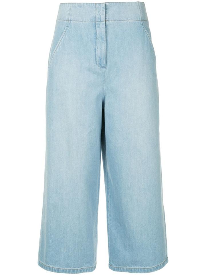Tibi Wide-leg Cropped Jeans - Blue