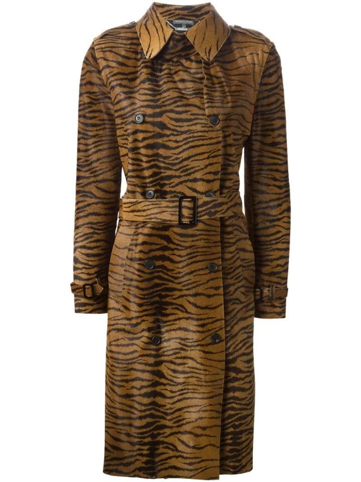 Alexander Mcqueen Pre-owned Zebra Print Trench Coat - Brown