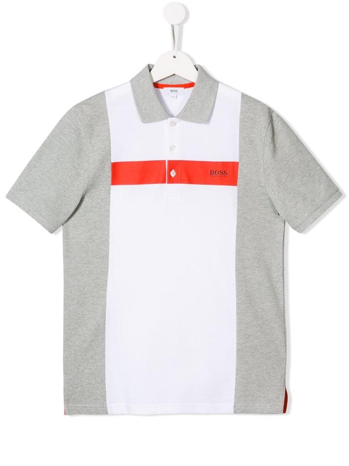 Boss Kids Logo Polo Shirt - Grey