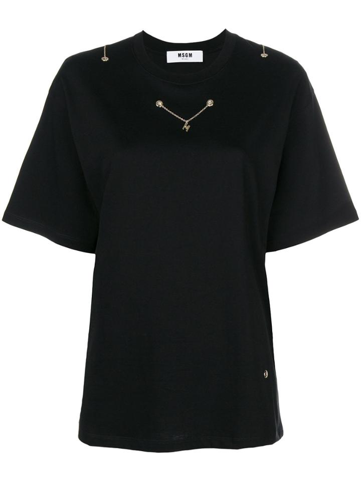 Msgm Interwoven Chain T-shirt - Black