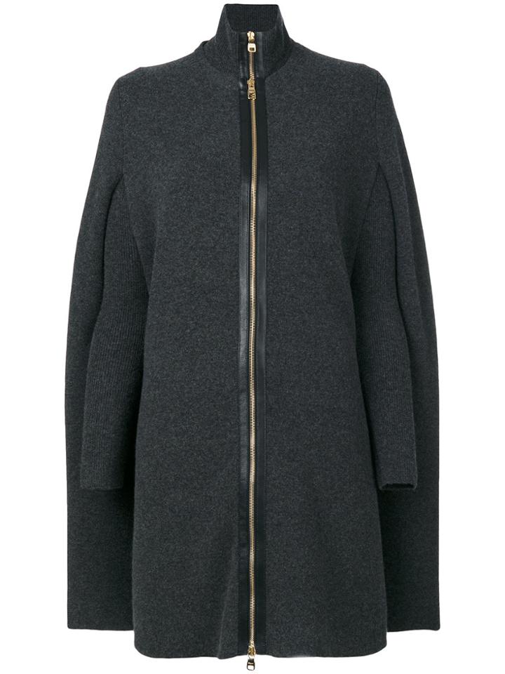 Salvatore Ferragamo Zip Up Cape - Grey