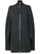 Salvatore Ferragamo Zip Up Cape - Grey
