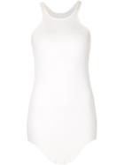 Rick Owens Curved Hem Tank Top, Women's, Size: 6, White, Viscose/silk