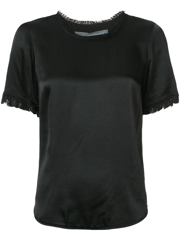 Raquel Allegra Fringe Trimmed Blouse - Black