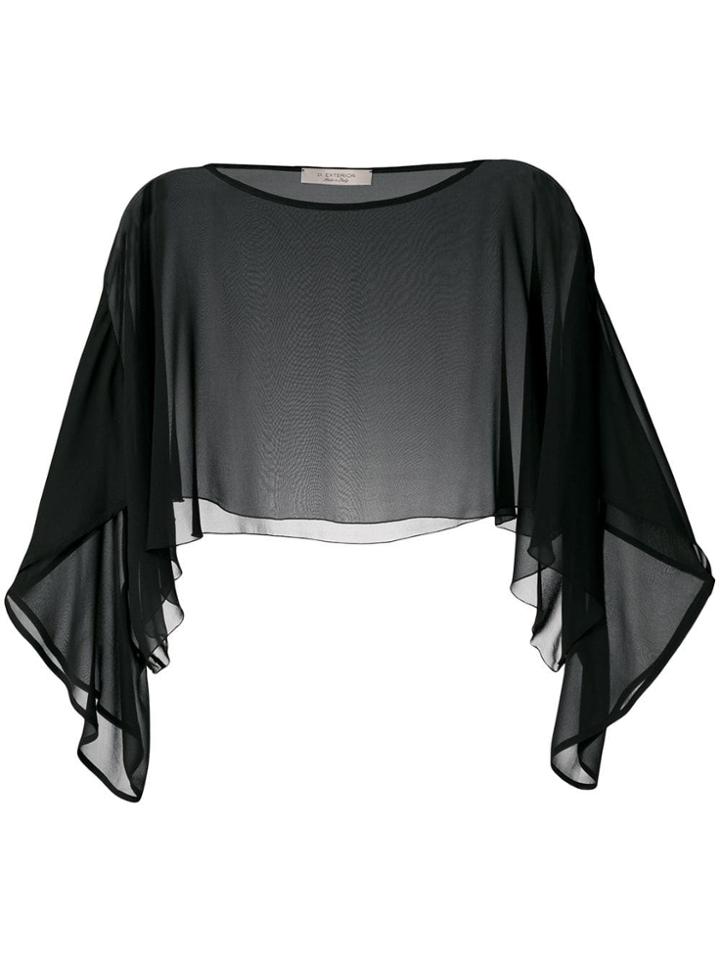 D.exterior Ruffled Sleeve Blouse - Black