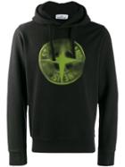 Stone Island Branded Hoodie - Black