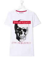 Philipp Plein Junior Teen Skull Embellished T-shirt - White