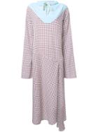 N Duo Houndstooth Drawstring Neck Dress