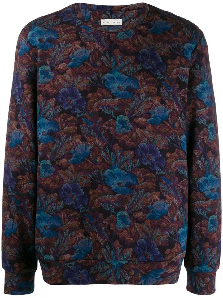 Etro Floral Patterned Sweatshirt - Blue