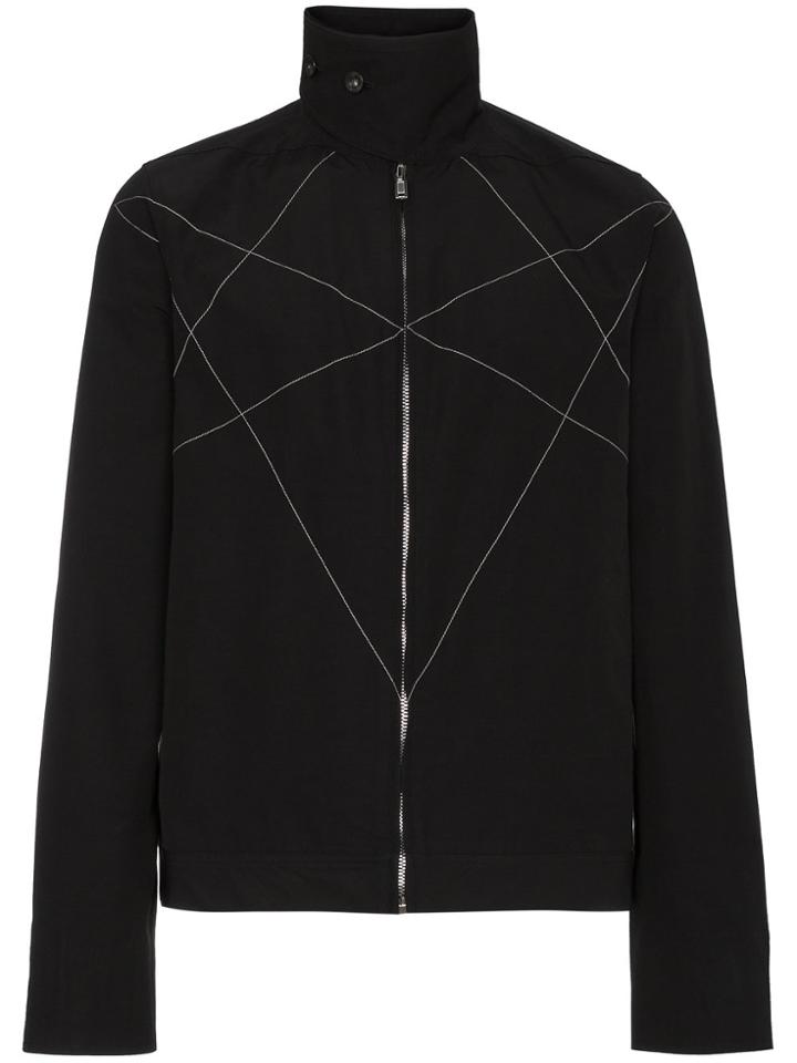 Rick Owens Drkshdw Stitch Detail High Collar Jacket - Black
