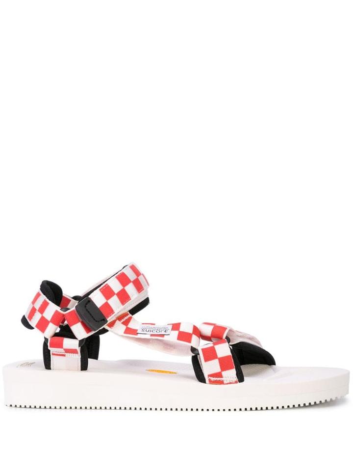 Suicoke Check Print Sandals - Red