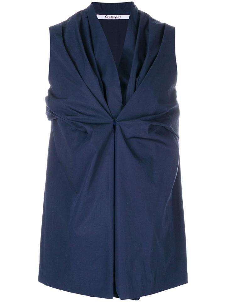 Chalayan Wrapped Front Blouse - Blue