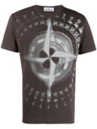 Stone Island Compass Logo Print T-shirt - Blue
