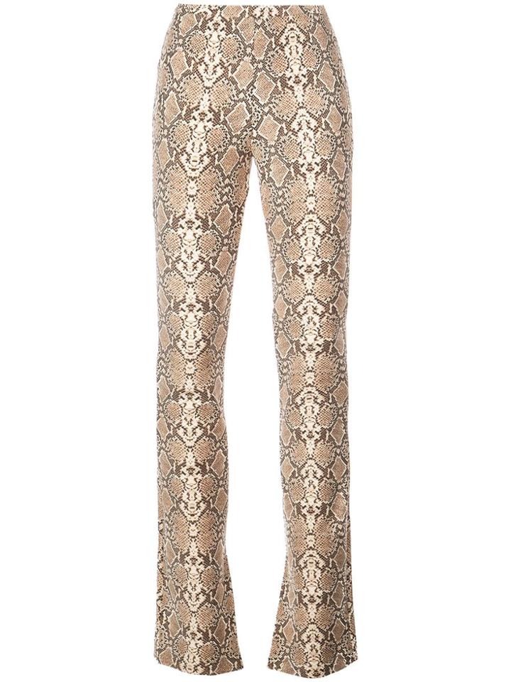 Anine Bing Python Print Cigarette Trousers - Brown
