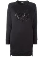 Karl Lagerfeld Sequin Embroidery Dress, Women's, Size: Large, Black, Polyamide/cotton/spandex/elastane