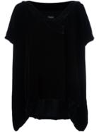 Marcelo Burlon County Of Milan Velvet Loose Top, Women's, Size: 40, Black, Polyester/viscose/silk