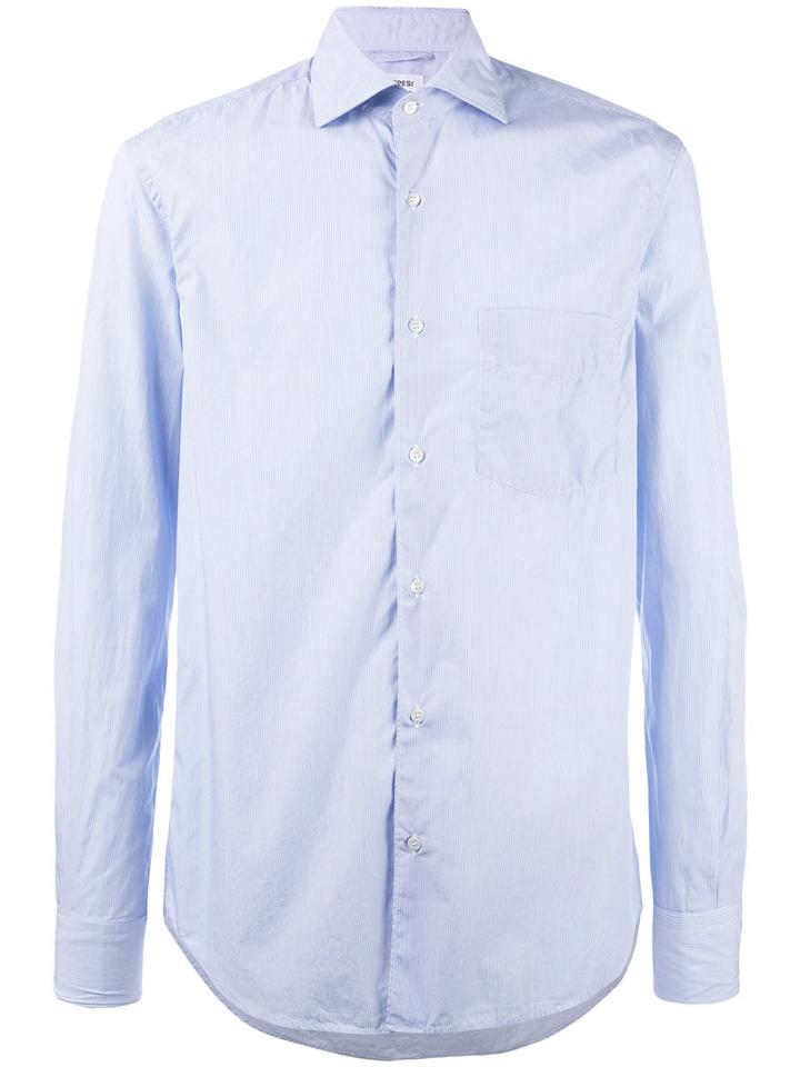 Aspesi Striped Shirt, Men's, Size: 43, Blue, Cotton
