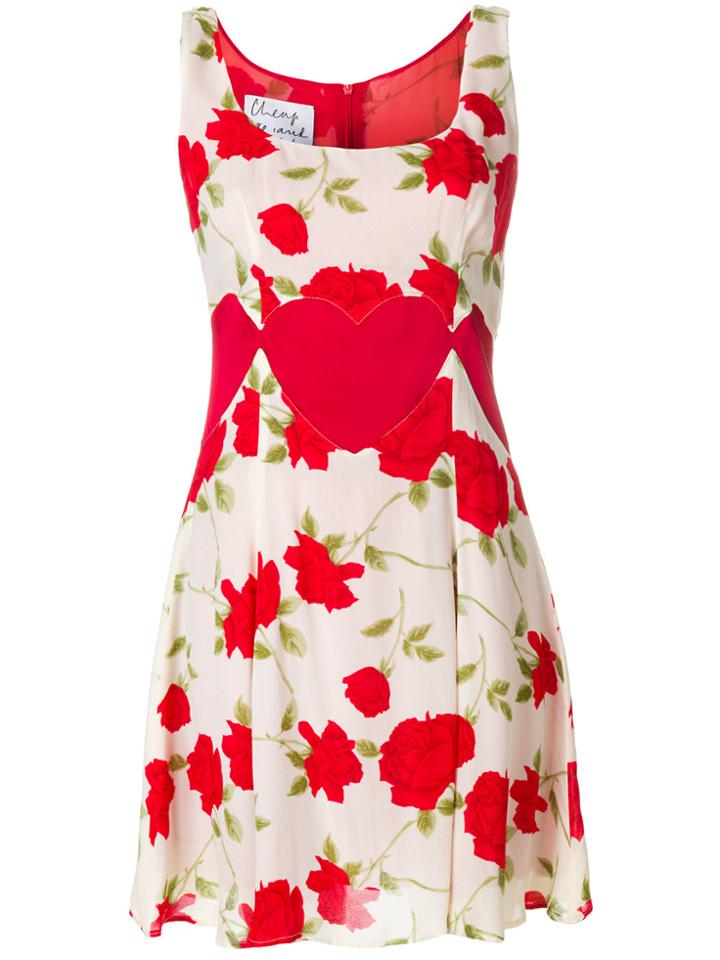 Moschino Vintage Floral-print Mini Dress - Red