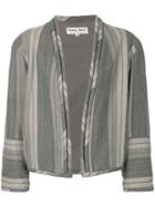 Giorgio Armani Vintage Striped Collarless Jacket - Grey