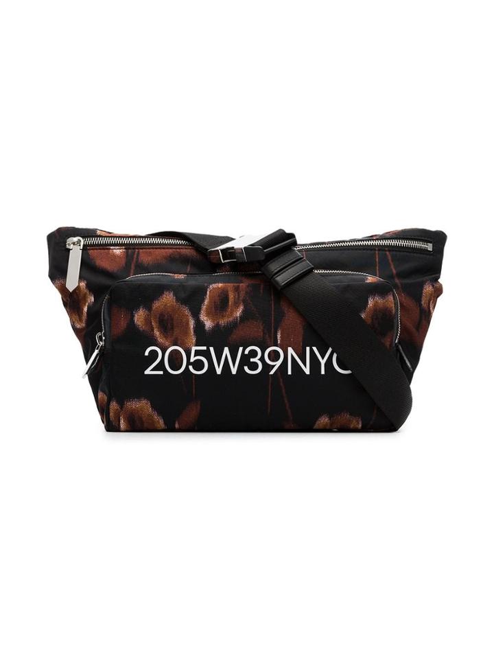 Calvin Klein 205w39nyc Black Hazy Floral Zipped Cross Body Bag