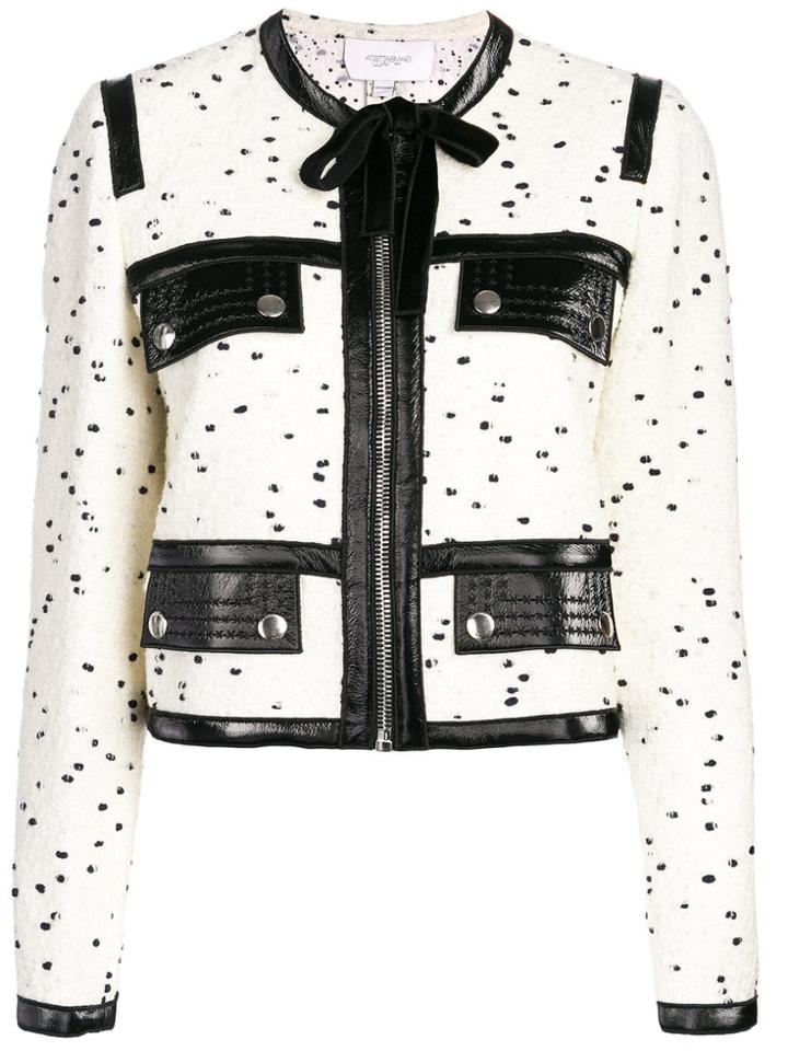 Giambattista Valli Contrast Trim Fitted Jacket - White