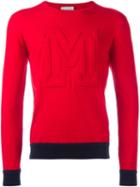 Moncler Crew Neck Sweatshirt, Men's, Size: Xl, Red, Cotton/polyurethane