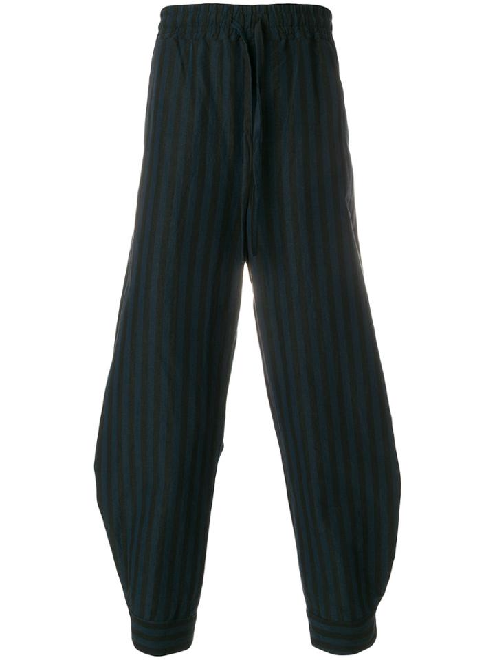 Damir Doma Striped Wide Leg Trousers - Blue