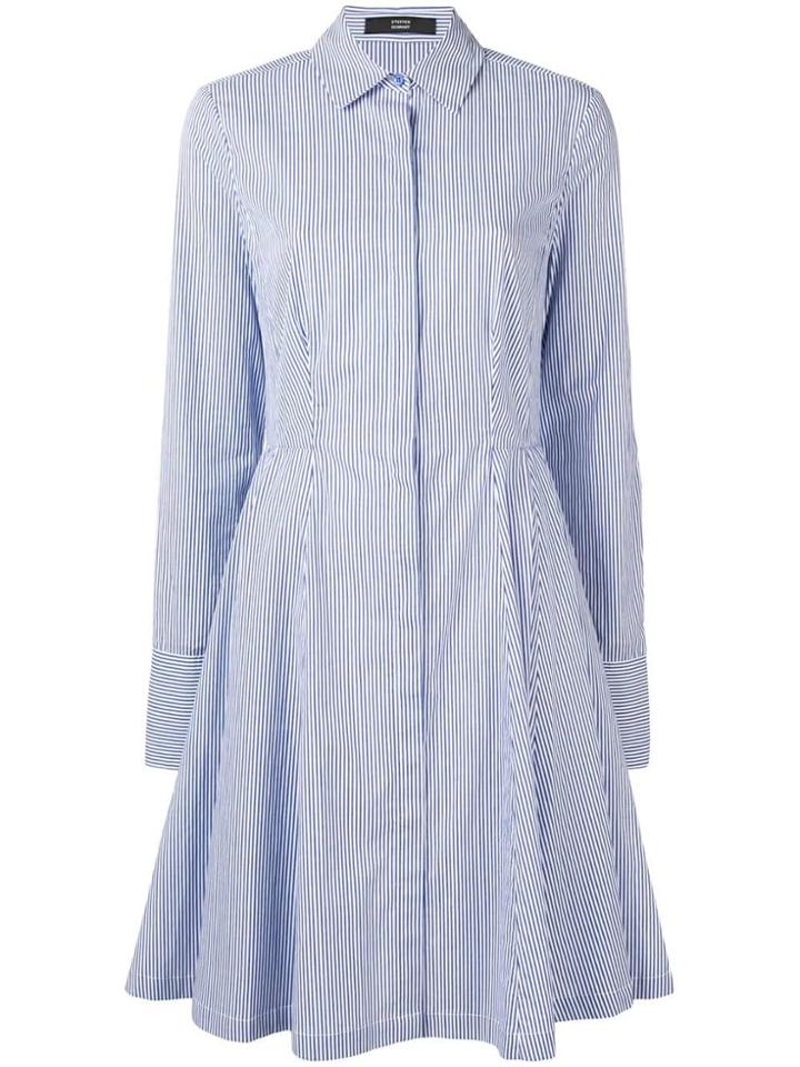 Steffen Schraut Pinstripe Shirt Dress - Blue