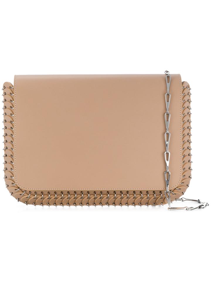 Paco Rabanne Woven Trim Shoulder Bag - Nude & Neutrals