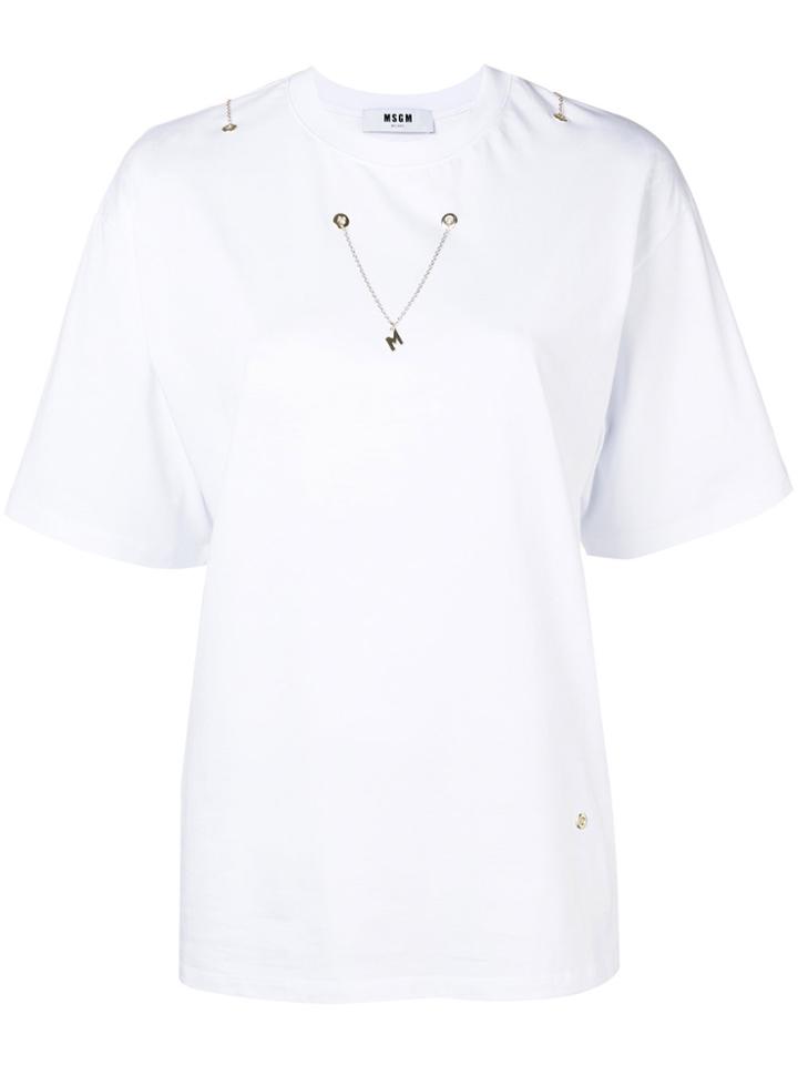 Msgm Pendant Detail T-shirt - White