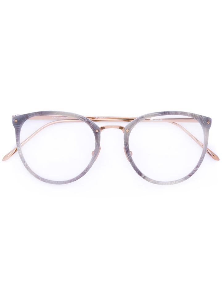 Linda Farrow - Oval Frames - Women - Acetate/gold Plated Titanium - 51, Grey, Acetate/gold Plated Titanium